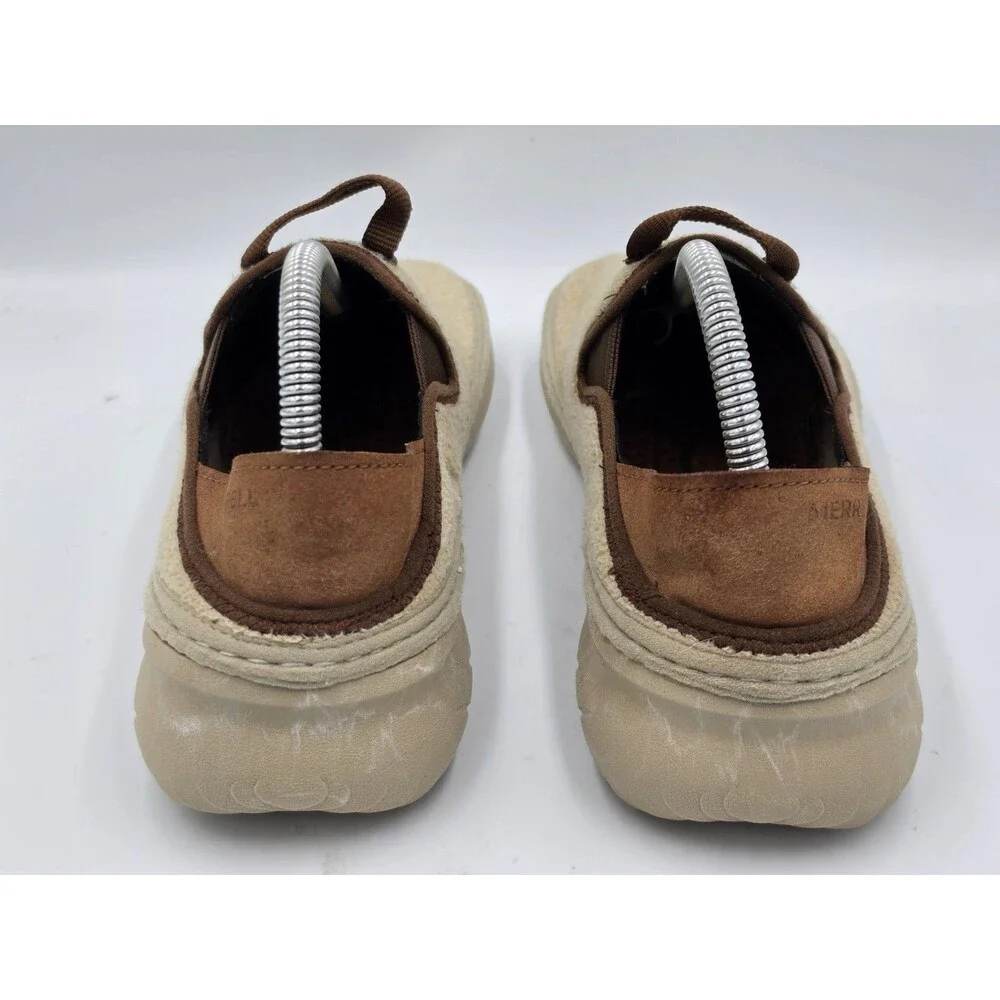 Merrell Womens Hut Moc Cozy II Tan Fuzzy Loafers Slip On Size 9 Indoor Outdoor